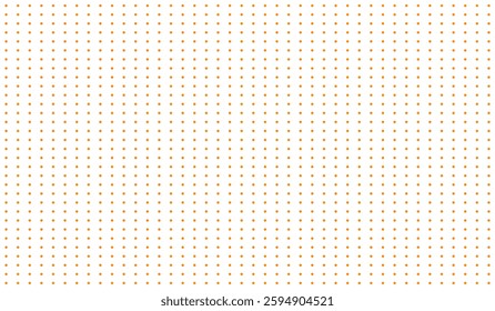 A seamless halftone dot pattern featuring evenly spaced small orange dots on a white background. This geometric design is ideal for various creative applications, including graphic design, wallpapers