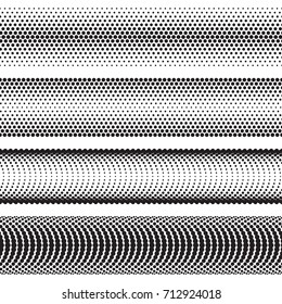 Seamless halftone dots broad-banded textures. Vector illustration