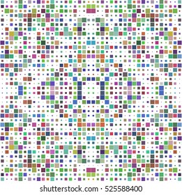 Seamless Halftone Geometric Texture. Pattern With Bright Squares for Backgrounds, Wrapping, Paper, Textile