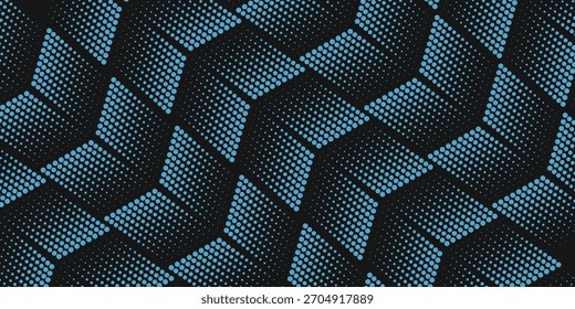 Vector sin costuras del modelo del punto de la forma del hexágono del semitono, modelo Abstractas geométrico del semitono para la tela y la impresión textil, textura del jersey del deporte, papel de embalaje, telones de fondo y empaquetado
