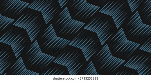 Patrón de punto de forma de hexágono de semitono sin costuras Vector, patrón Abstractas geométrico de semitono para la impresión de tela y textiles, textura de jersey deportivo, papel de embalaje, fondos y embalaje