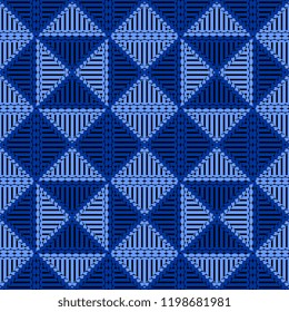 Seamless halftone lines triangle abstract geometric pattern background. Vector illustration for wallpaper, fashion, textile print, and wrapping.