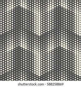 Seamless Halftone Pattern. Abstract Monochrome Background. Vector Regular Arrow Texture. Fabric Circle Ornament