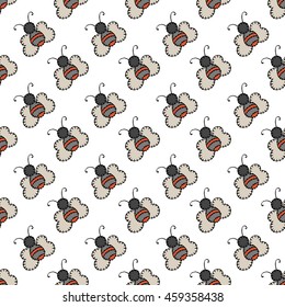 Seamless halftone pattern made in a simple way to draw a pencil