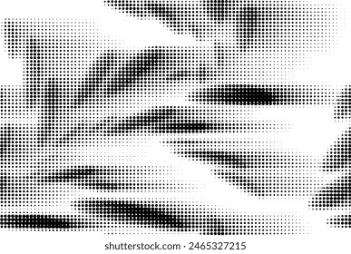 Seamless halftone pattern of twigs with motion blur. Transparent background. Vector.