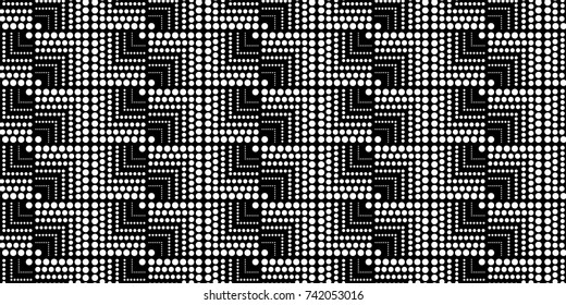 Seamless halftone pattern. Vector halftone dots background for design banners, posters, business projects, pop art texture, covers. Geometric black and white texture.