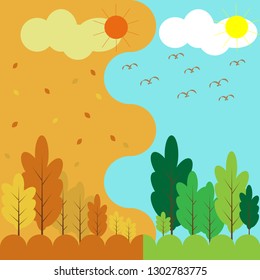 Seamless Halftone Season Pattern Design Background
