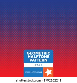 Seamless halftone star pattern on blue background