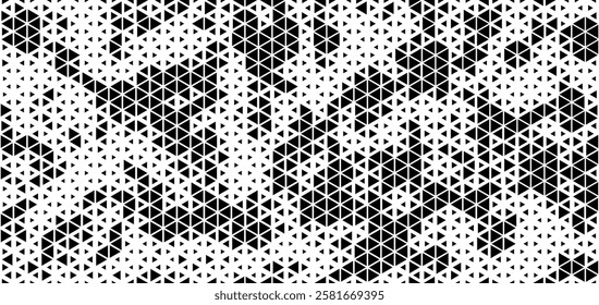 Seamless halftone triangle pattern. Random vector noise texture