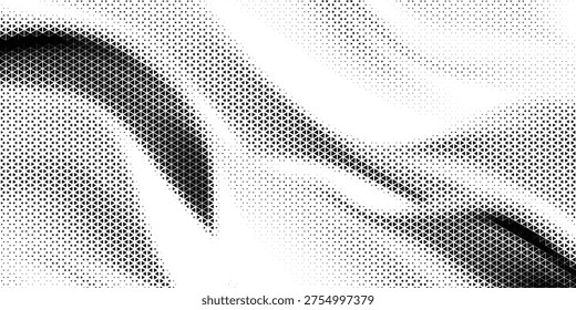 Seamless halftone triangle pattern. Random vector noise texture
