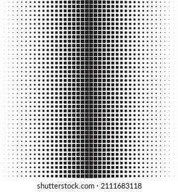 Fondo vectorial de medio tono sin inconvenientes.Lleno de cuadrados negros. Desvanecimiento corto hacia fuera.Método Ray