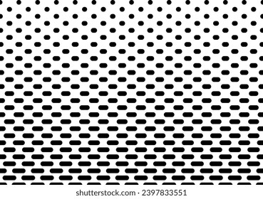 Seamless halftone vector background.Filled with black circles and ovals .Average fade out.  27 figures in height