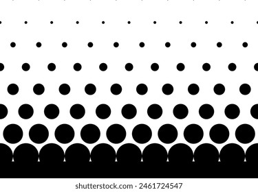Fondo de Vector de semitonos sin costura. Relleno de círculos negros. 9 cifras de altura.
