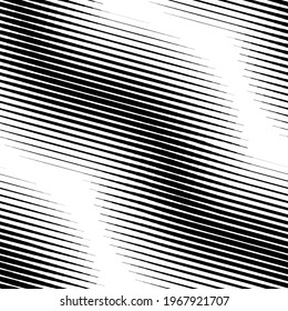 Seamless halftone wavy pattern. Stylish monochrome striped texture. Modern vector abstract background.