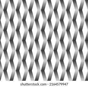 Seamless halftone zigzag Stripe line chevron pattern vector, Geometric chevron Halftone Abstract pattern for Fabric and textile printing, sport jersey texture, wrapping paper, backdrops and packaging