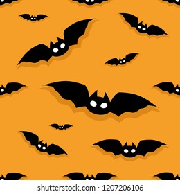 Seamless halloween background with bats. Halloween vector illustration. Decorative illustration, good for printing. Black bats halloween wallpaper vector. Great for label, print, packaging, fabric.