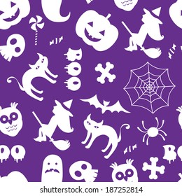 Seamless Halloween background made of various halloween related items