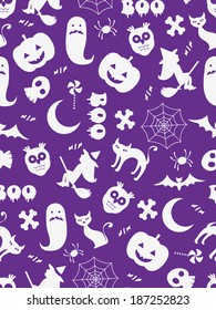 Seamless Halloween background made of various halloween related items