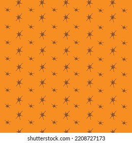Seamless Halloween background pattern with pumpkin jack o lantern skull bat ghost pumpkin bone candies spider orange and yellow color