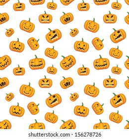 Seamless Halloween background with pumpkins