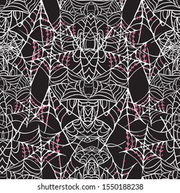 Seamless halloween background. Spider web pattern.