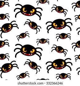 Seamless Halloween background with spiders