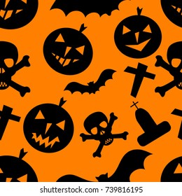 seamless halloween background, vector illustration,