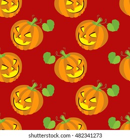 Seamless halloween backgrounds. Vector illustration. Seamless pattern of pampkins