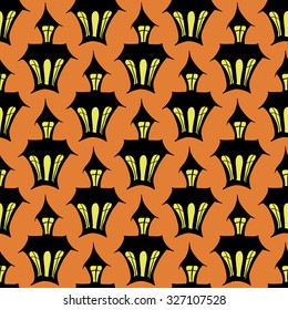 Seamless halloween of fairy tail house backgrounds. Vector hand-drawn illustration. Seamless pattern of  Halloween house