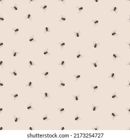 Seamless halloween kawaii cartoon pattern with cute spiders and web. Doodle kids background