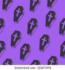  Seamless halloween pattern background grave