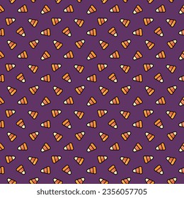 seamless Halloween pattern with Halloween candy corn