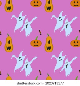 Seamless Halloween pattern. Collection vector elements.