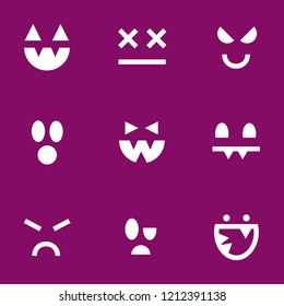 Seamless halloween pattern to decorate backgrounds, invitations, gift wrap, etc. Cute 'spooky' faces on colorful halloween background. Colors can be modified in few clicks. 