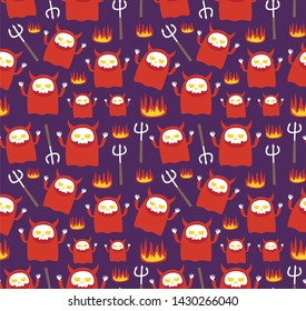 seamless halloween pattern. demon, devil pattern