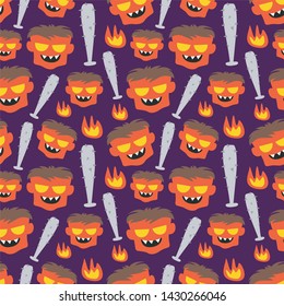 seamless halloween pattern. demon, devil pattern