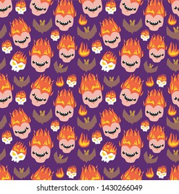 seamless halloween pattern. demon, devil pattern