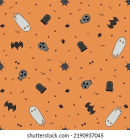 Seamless halloween pattern. Doodle halloween background