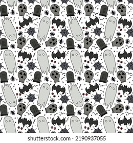 Seamless halloween pattern. Doodle halloween background