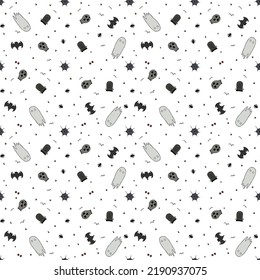 Seamless halloween pattern. Doodle halloween background