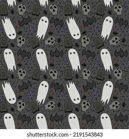 Seamless halloween pattern. Doodle halloween background
