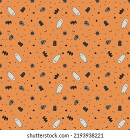 Seamless halloween pattern. Doodle halloween background