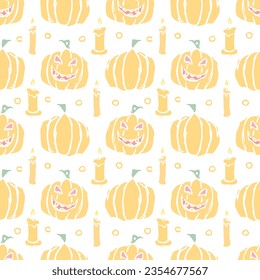 Patrón de Halloween sin foco. Fondo de Doodle Halloween