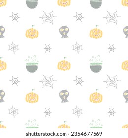 Seamless Halloween pattern. Doodle Halloween background