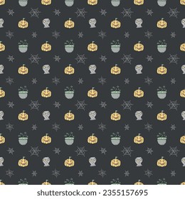 Seamless Halloween pattern. Doodle Halloween background