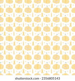 Seamless Halloween pattern. Doodle Halloween background