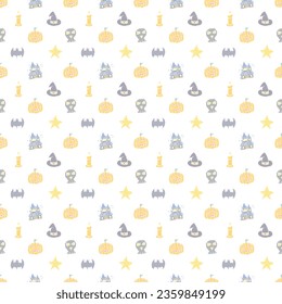 Seamless Halloween pattern. Doodle Halloween background
