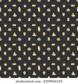 Seamless Halloween pattern. Doodle Halloween background