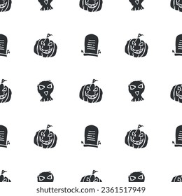 Seamless Halloween pattern. Doodle Halloween background