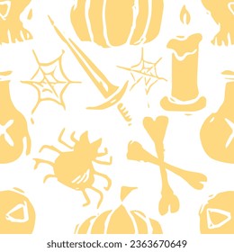 Seamless Halloween pattern. Doodle Halloween background